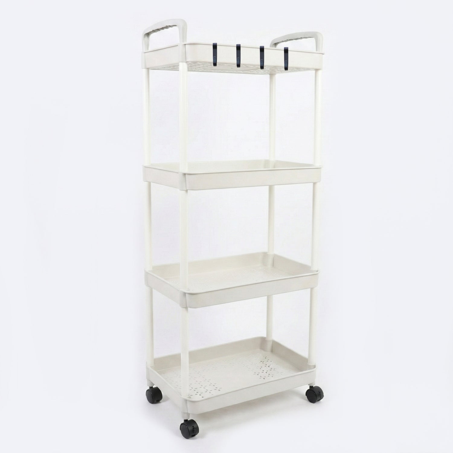 Compact 4 tier storage trolley ideal for household storage