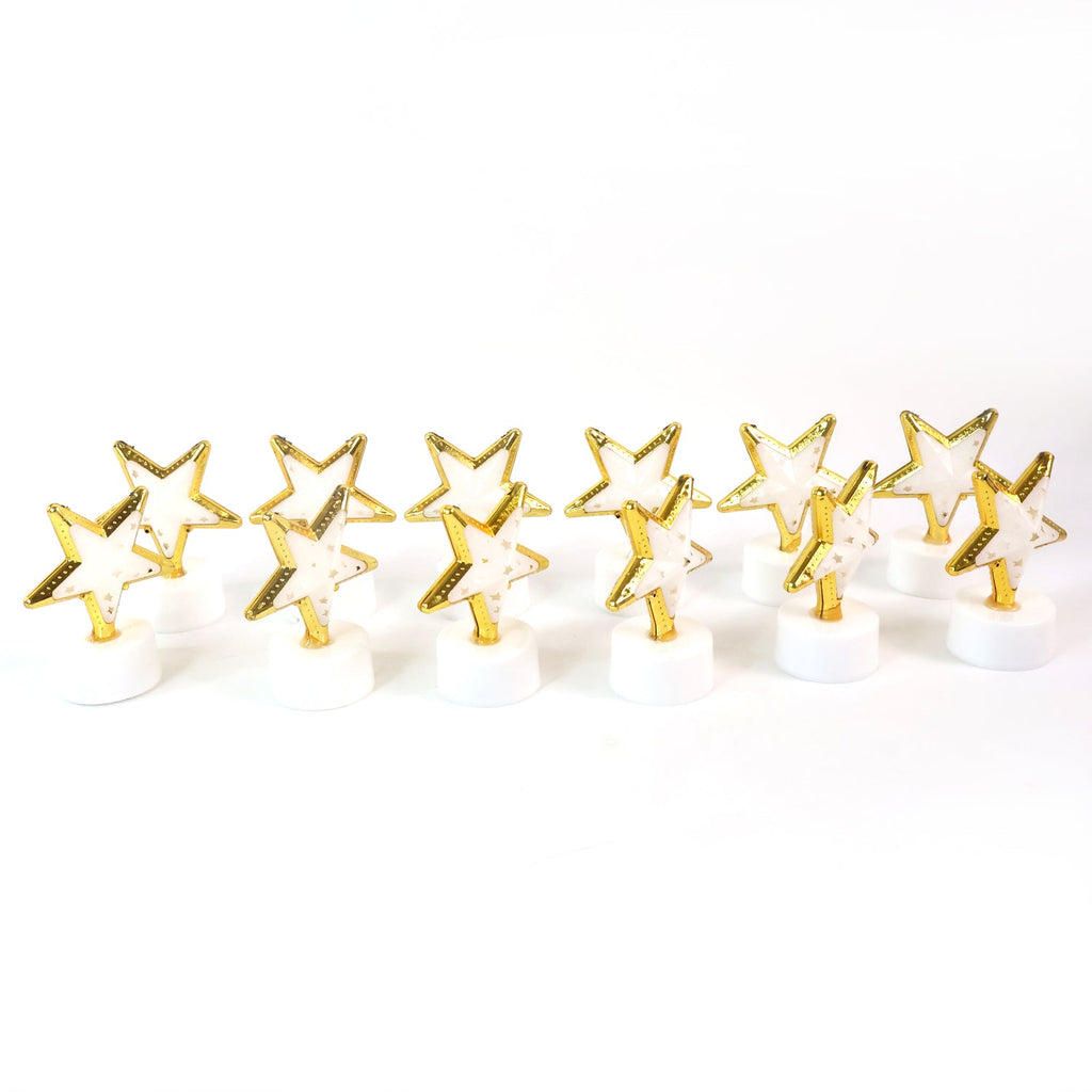 Decorative flameless LED candle lamps shaped like stars for safe lighting