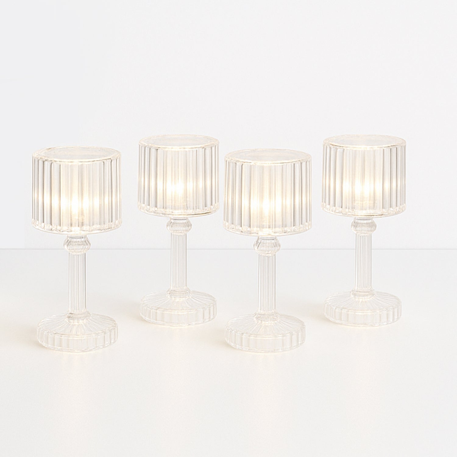 Decorative flameless LED candle set with crystal-style design