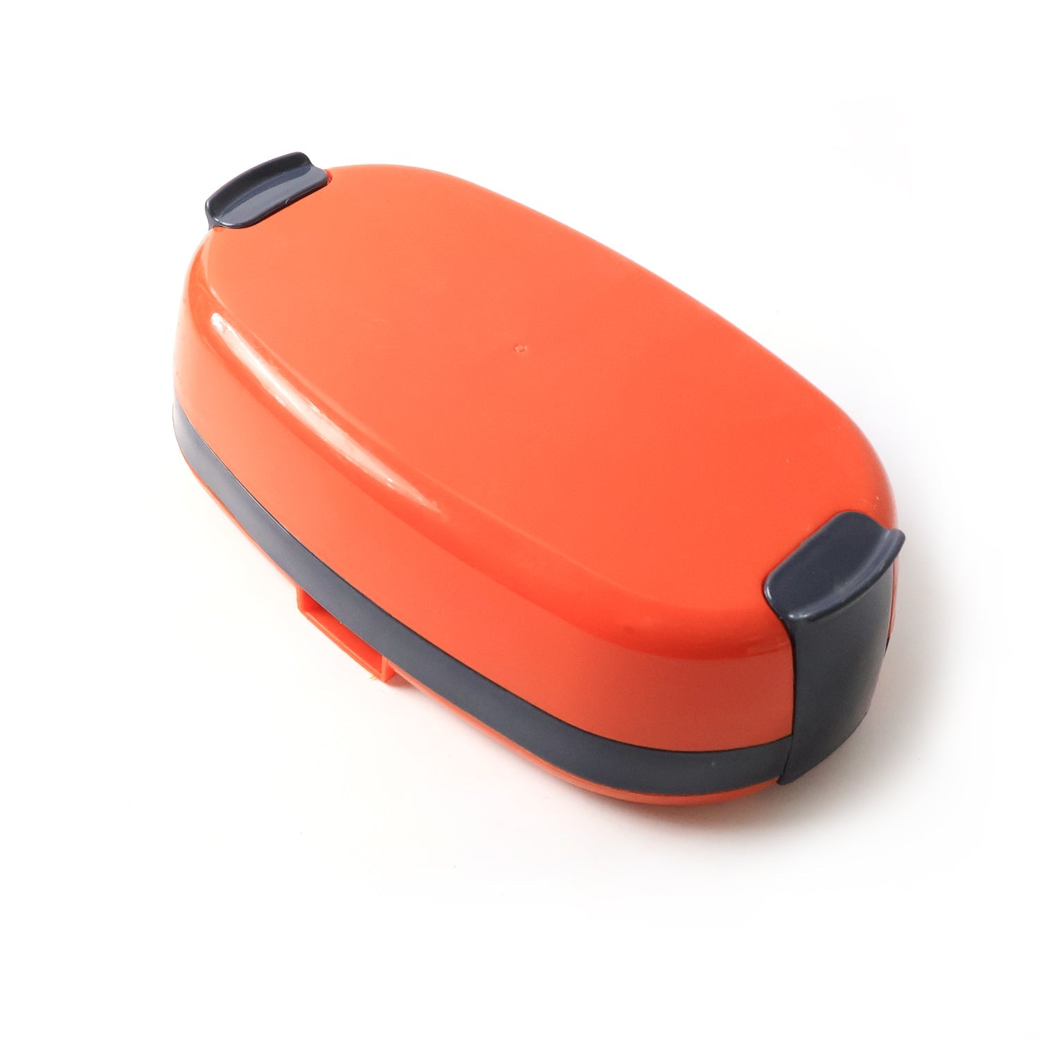 Close view of two stainless steel containers from electric lunch box