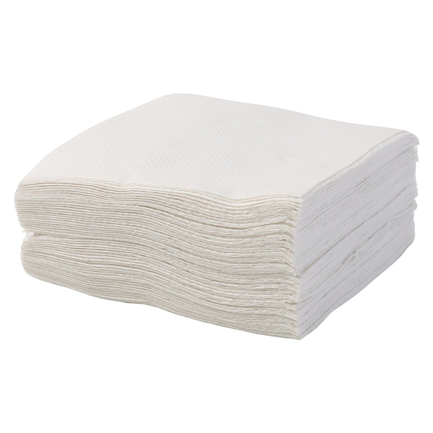 50-piece pack of white dinner napkins suitable for catering and events