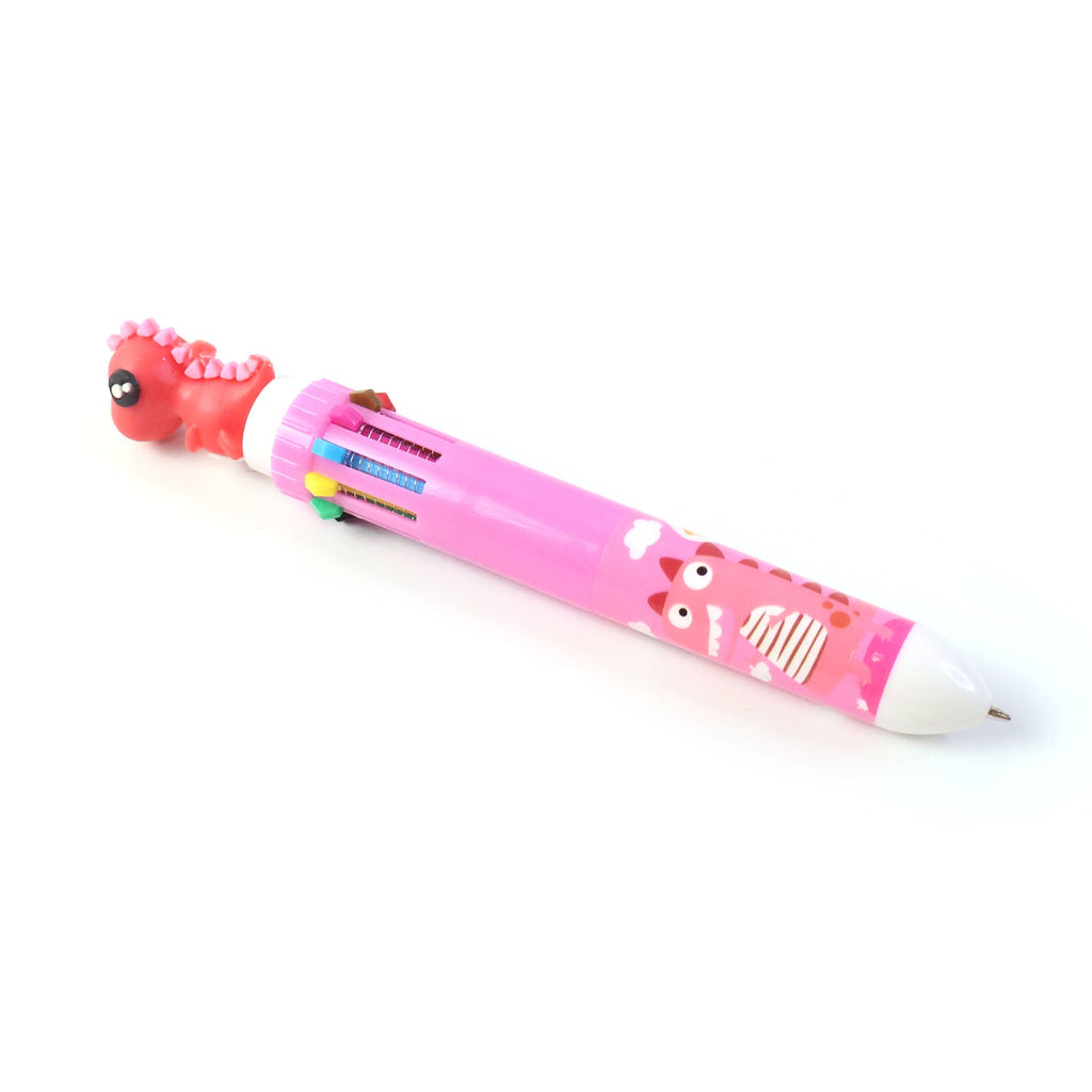 Cute cartoon themed 10-in-1 multicolor ball pen for kids
