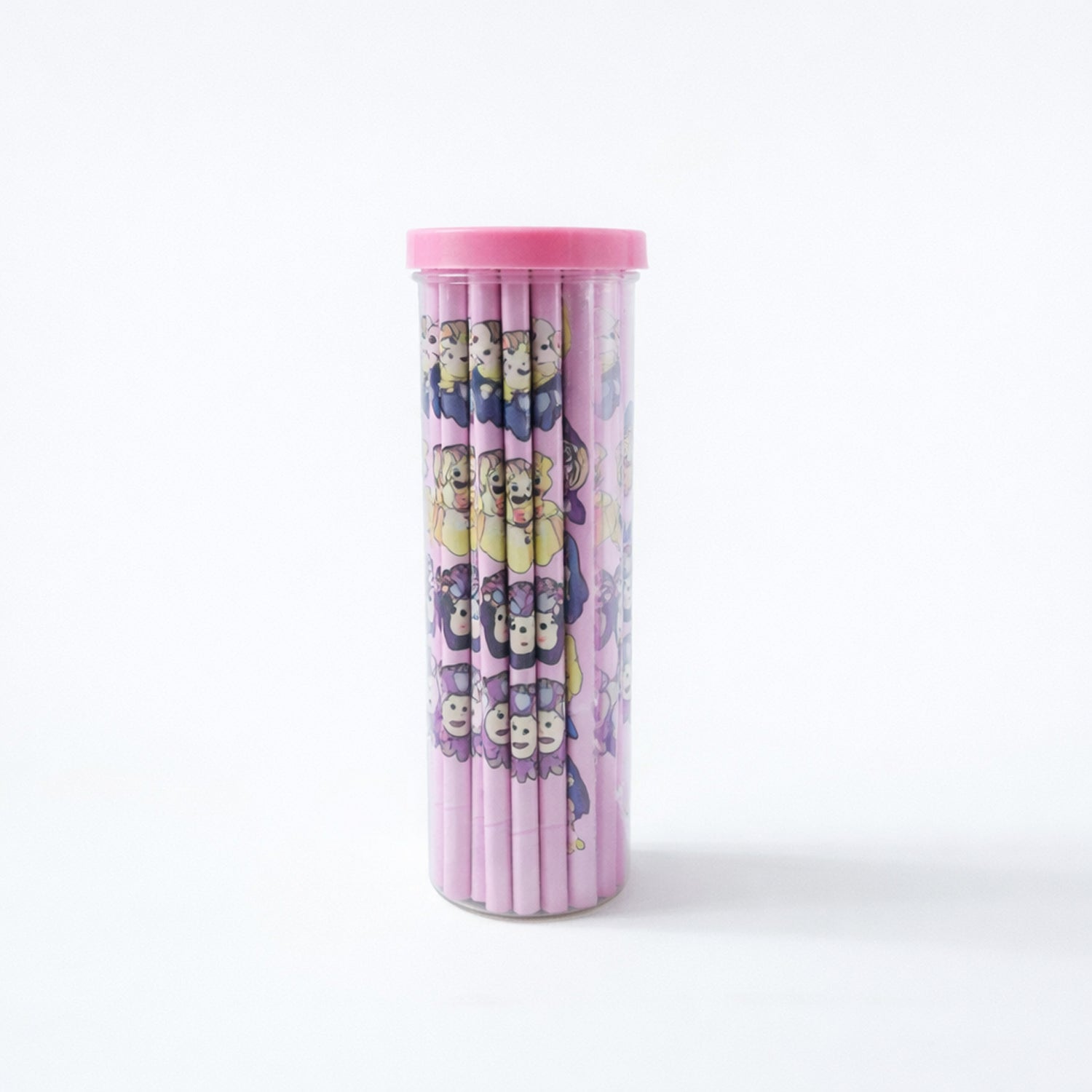 Graphite core wooden pencils with vibrant cartoon prints for kids