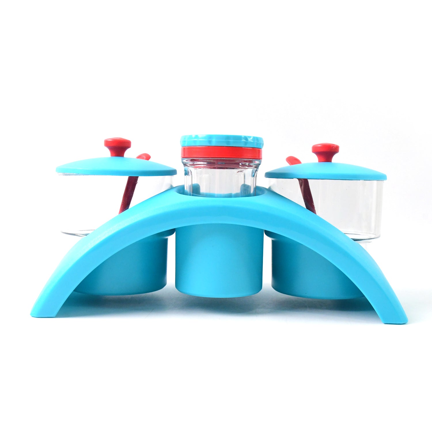 Multipurpose kitchen storage containers with space-saving stand
