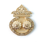 Side view of the small, charming Kalash puja thali.
