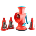 Four drum slicer set for rotary grater with different cutting patterns