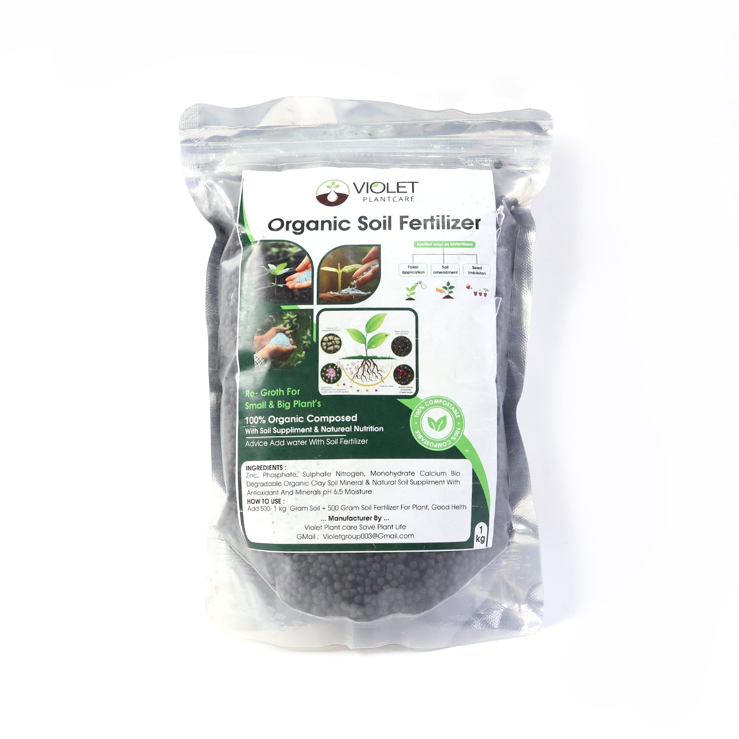 Natural soil enrichment fertilizer for indoor and outdoor plants