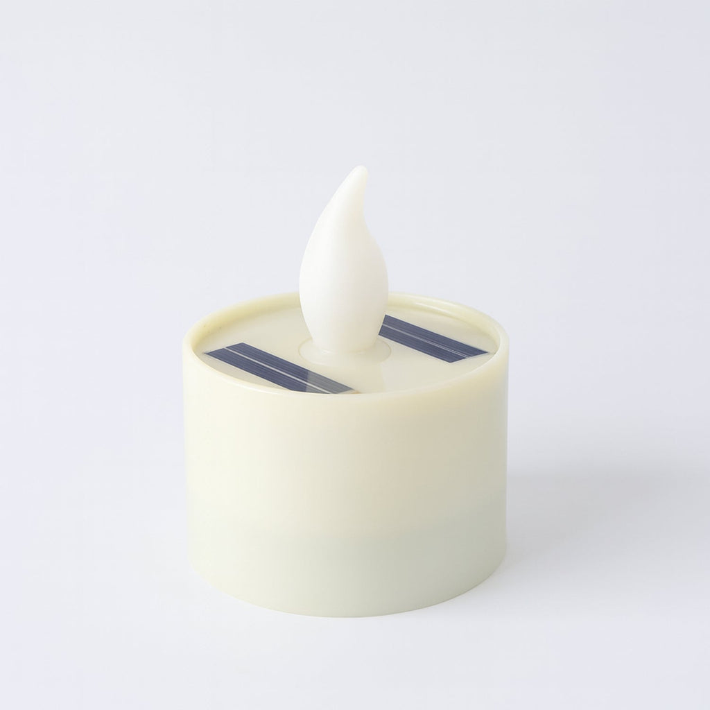 Flameless tealight candle lights with solar charging panel for safe use