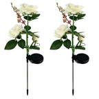 Energy efficient LED solar flower lights for outdoor garden