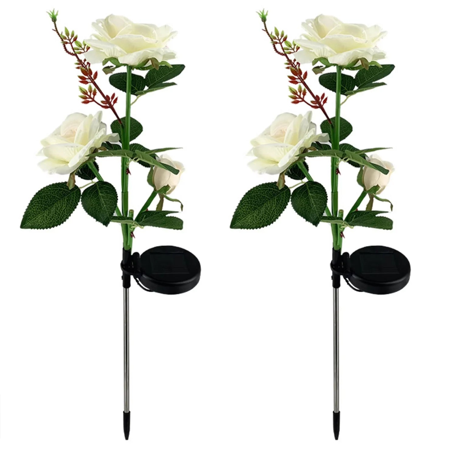 Energy efficient LED solar flower lights for outdoor garden