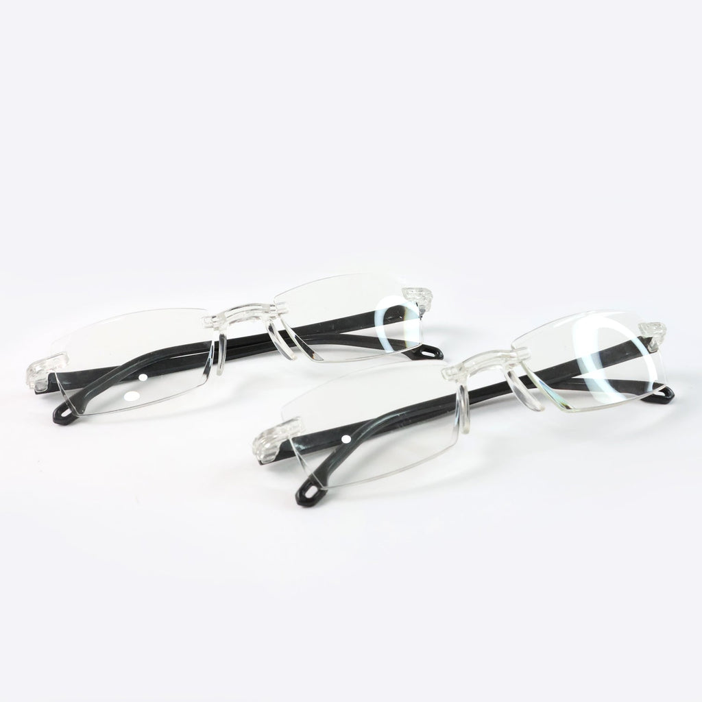 Pair of rimless reading glasses ideal for daily use and reduced eye strain