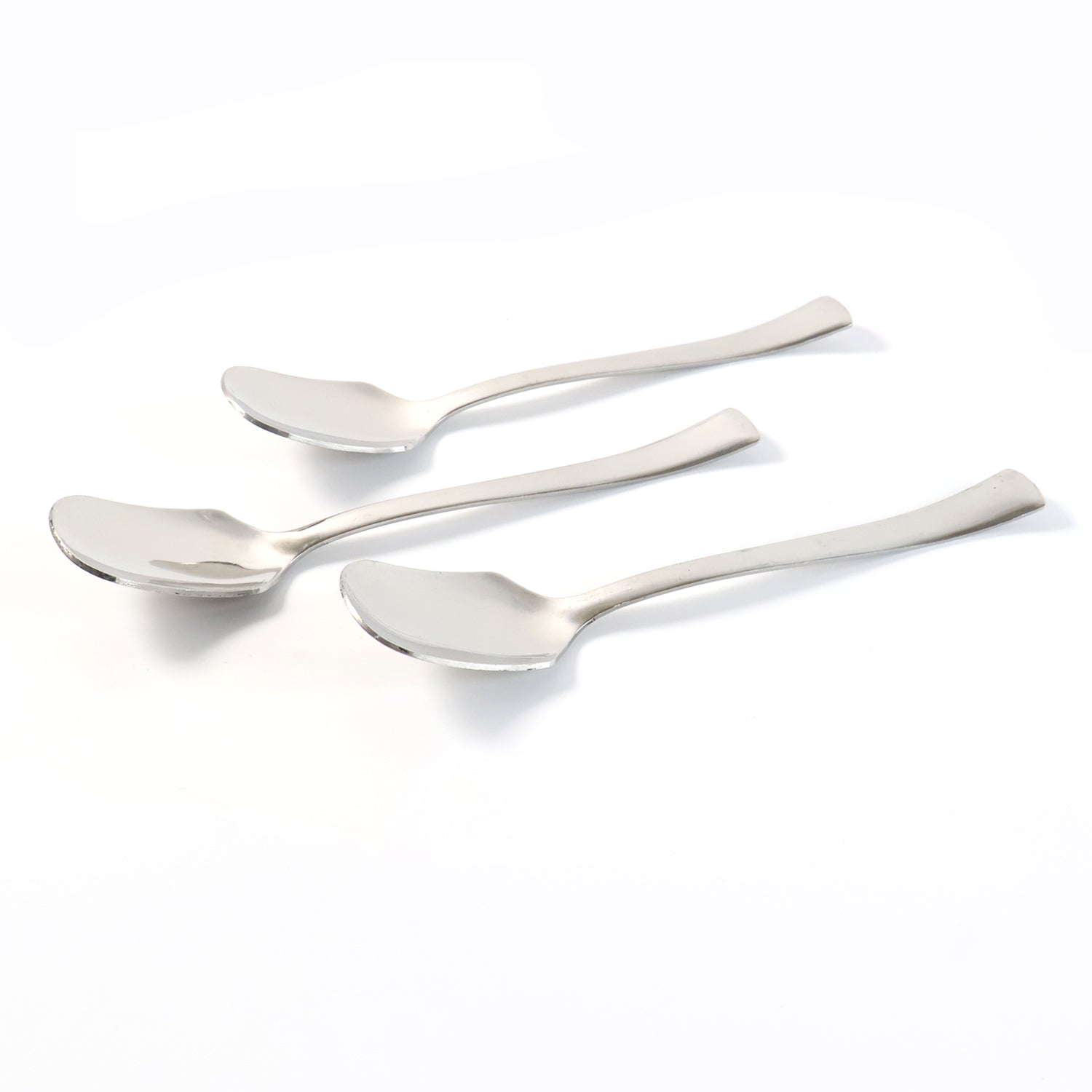 Deep bowl stainless steel spoons ideal for scooping ice cream and desserts