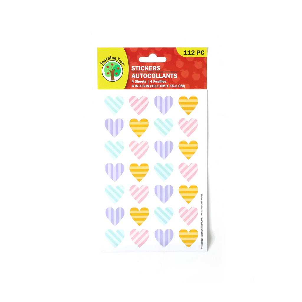 Colorful heart shaped sticker set for decorating projects