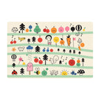 Set of mats for children with colorful cartoon and fruit themes