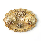 Premium handcrafted Ganesh embossed kumkum chopra with lotus motif and dual holders