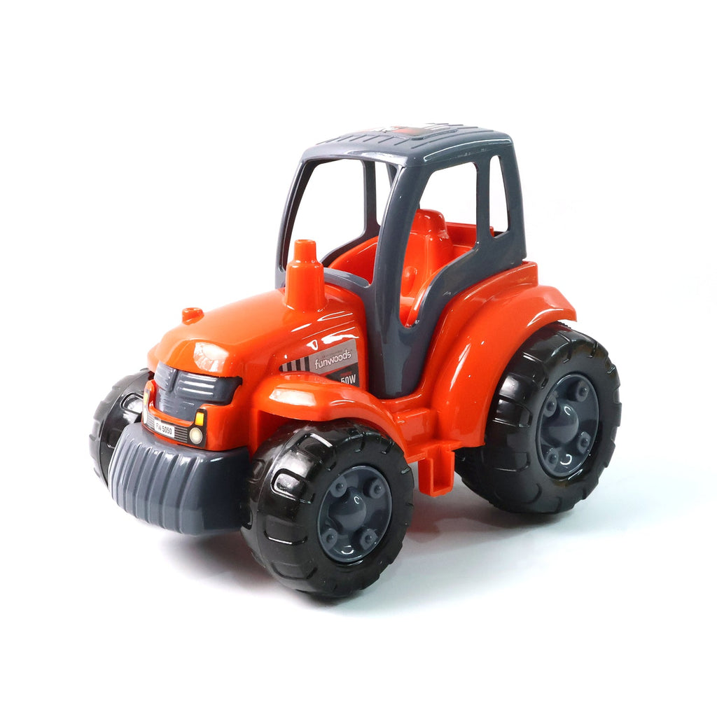 Durable plastic kids tractor toy with sturdy construction and colorful finish