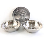 Stainless steel mixing bowl ideal for vegetables and batter prep