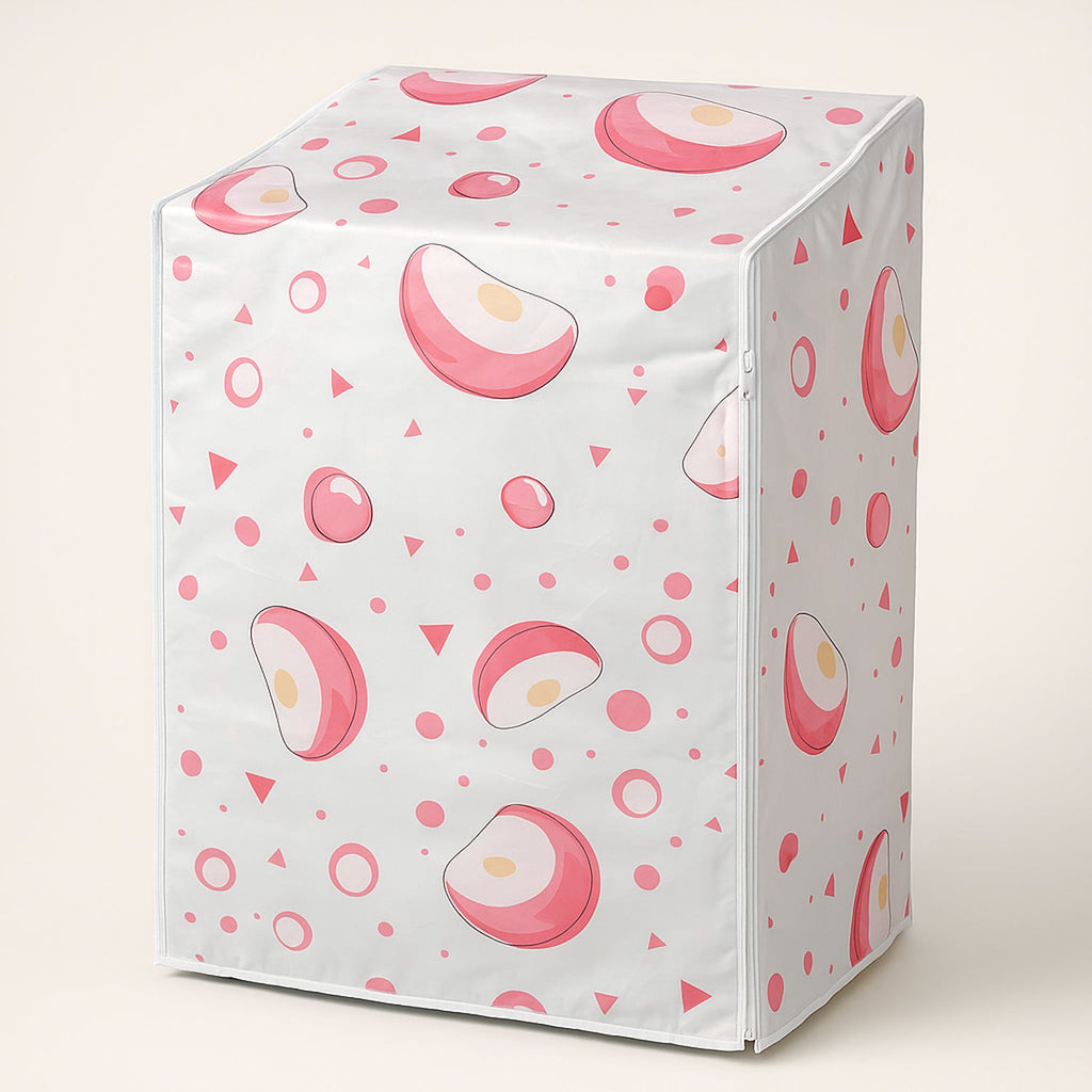 Wrap protector washing machine cover demonstrating full zipper closure