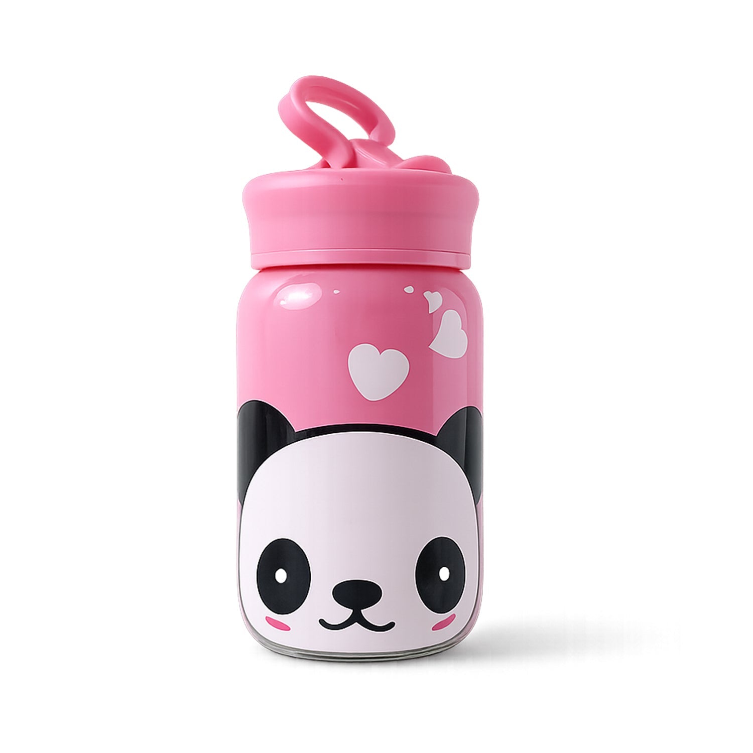 Portable glass water bottle with secure leak-proof lid