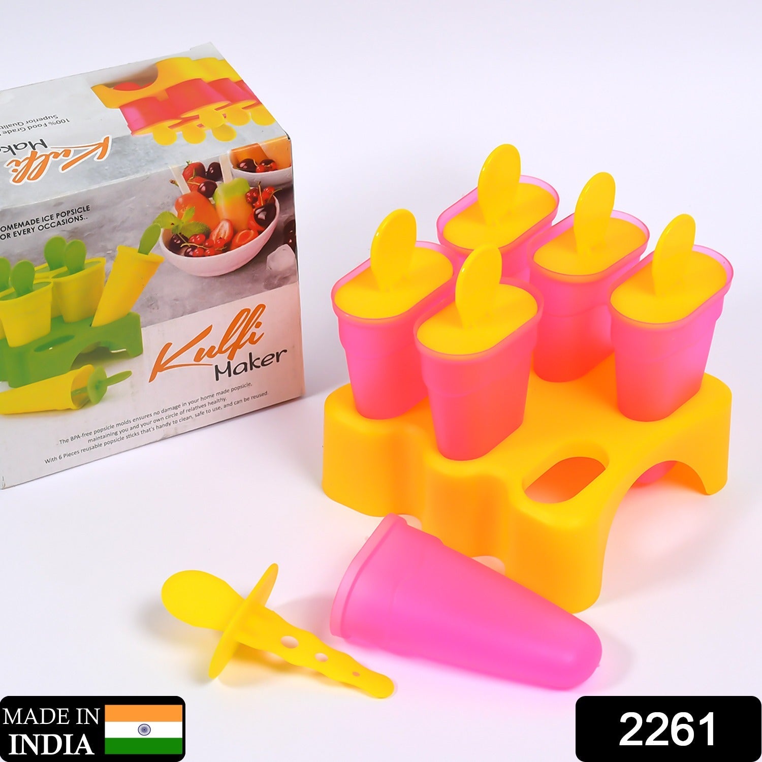 Close-up of a kulfi mould filled with creamy mixture, ready for freezing.