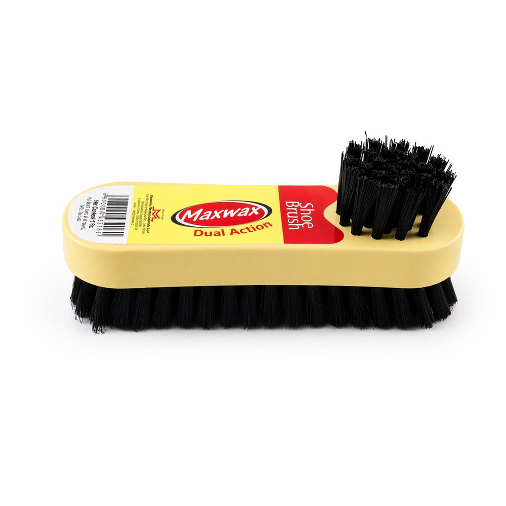 Dual side shoe brush for versatile shoe cleaning