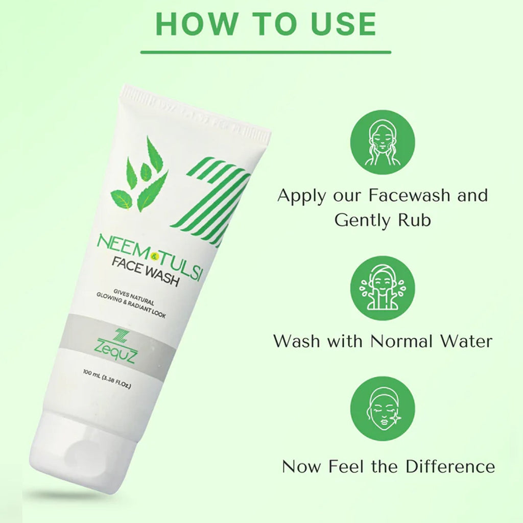 Close-up of foaming gel texture of Neem & Tulsi Face Wash