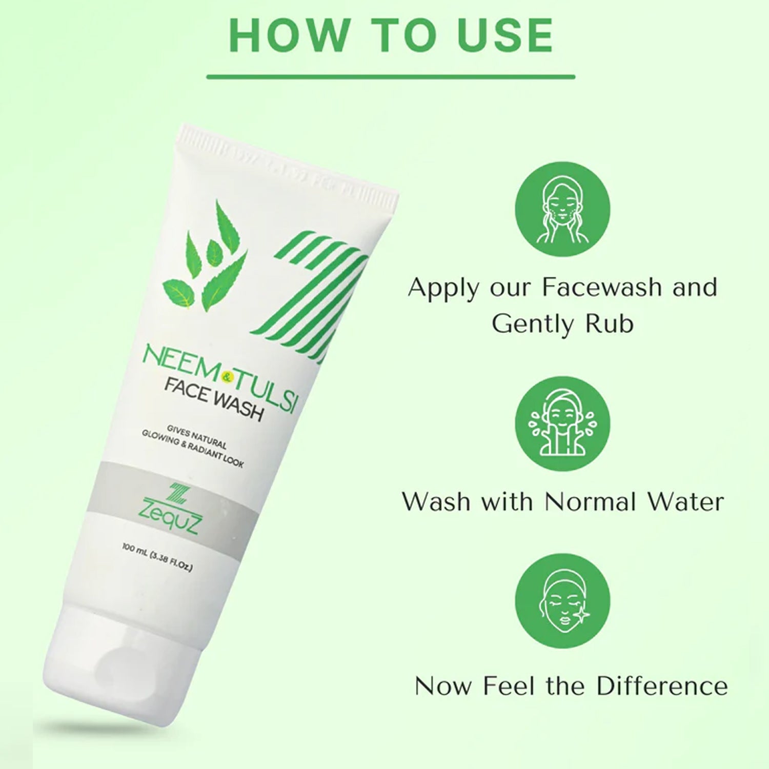 Close-up of foaming gel texture of Neem & Tulsi Face Wash