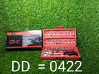 Specifications detail image of the Chrome Vanadium steel socket repair tool kit