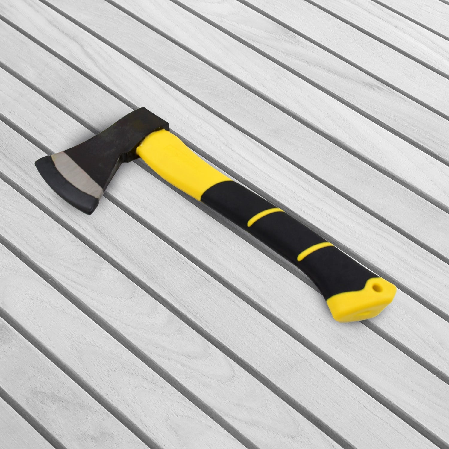 Velvet Wipe Hatchet Axe demonstrating its compact size for camping.