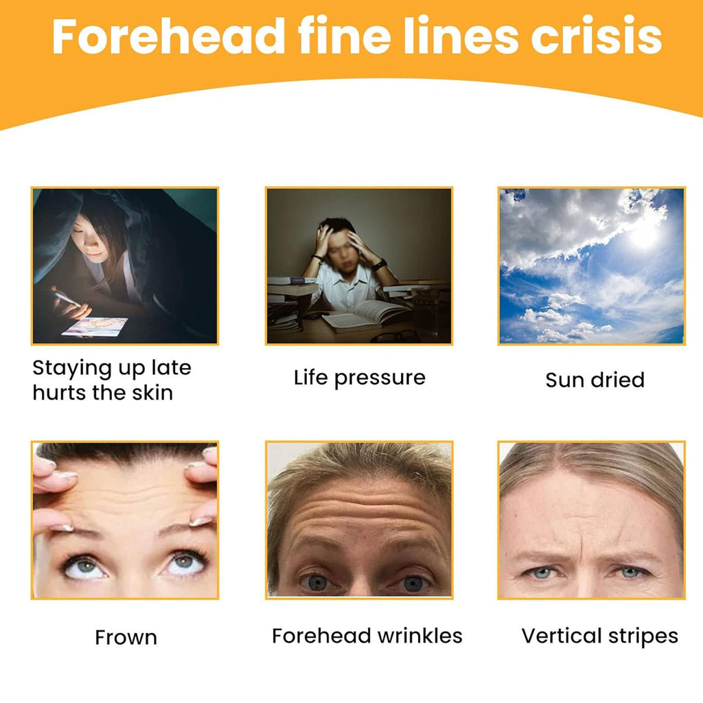 Diagram illustrating how Forehead Wrinkle Patches reduce lines on the skin.