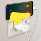 Wall-mounted secure phone charging rack with plastic stand