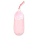 The portable plastic water bottle fitting perfectly into a bag's side pocket for daily carry.