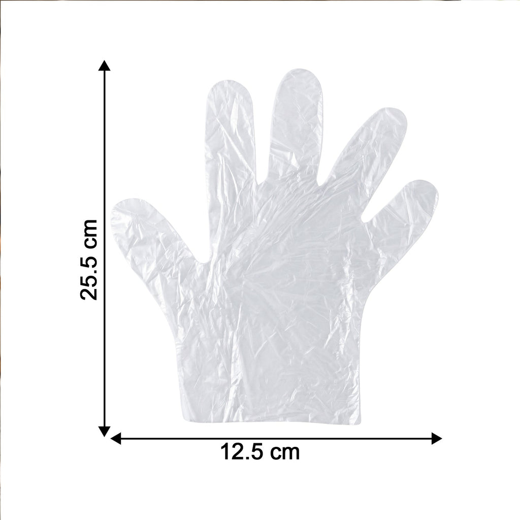 Pack of 100 disposable plastic gloves, durable and easy to wear