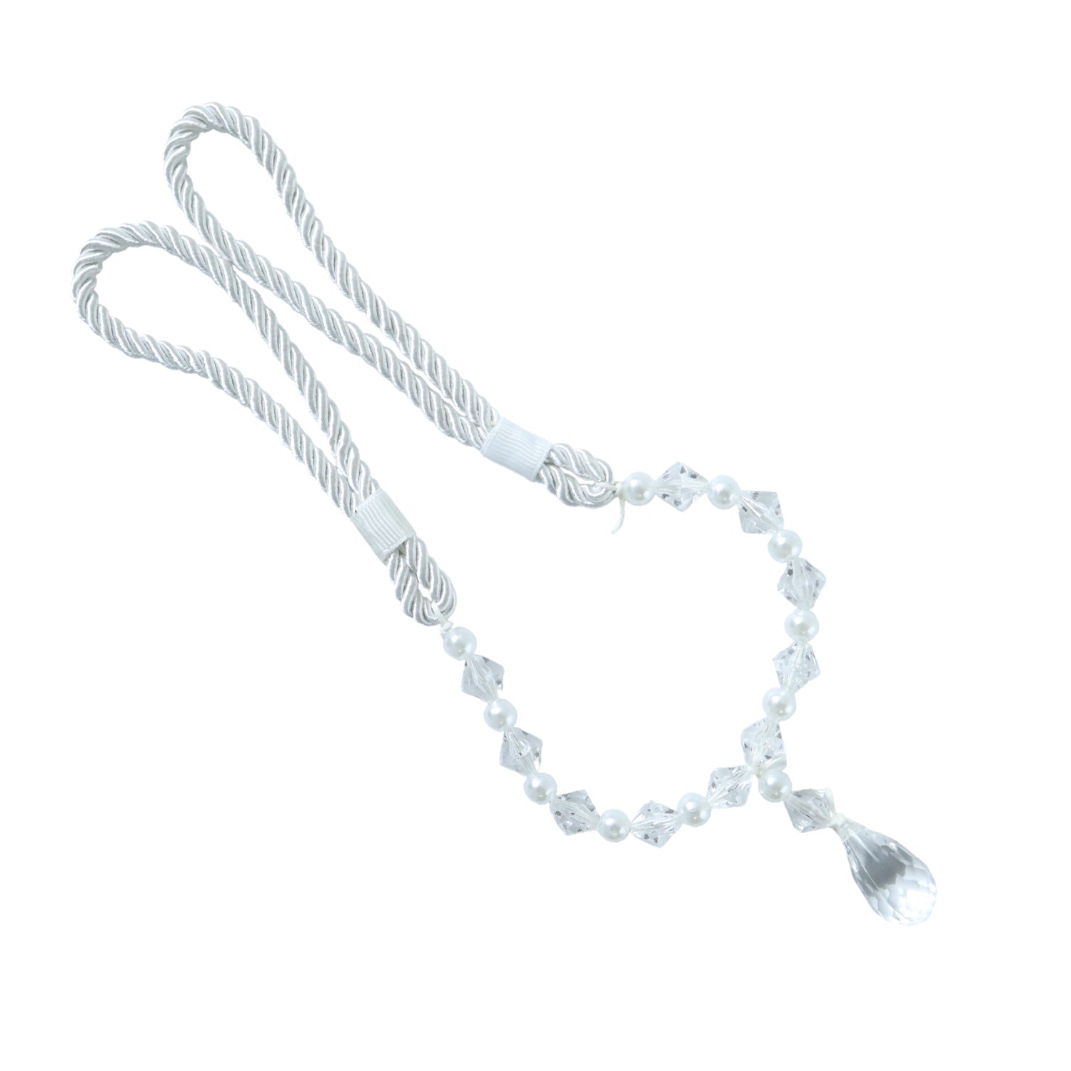 Decorative crystal curtain accessory with twisted rope design
