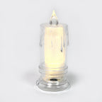 Glowing LED Tea Light Candle adding a warm ambiance to a holiday setting.