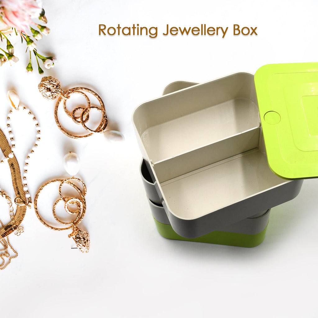 Top-down view of the Rotating Jewelry Box, highlighting its compact and functional design.