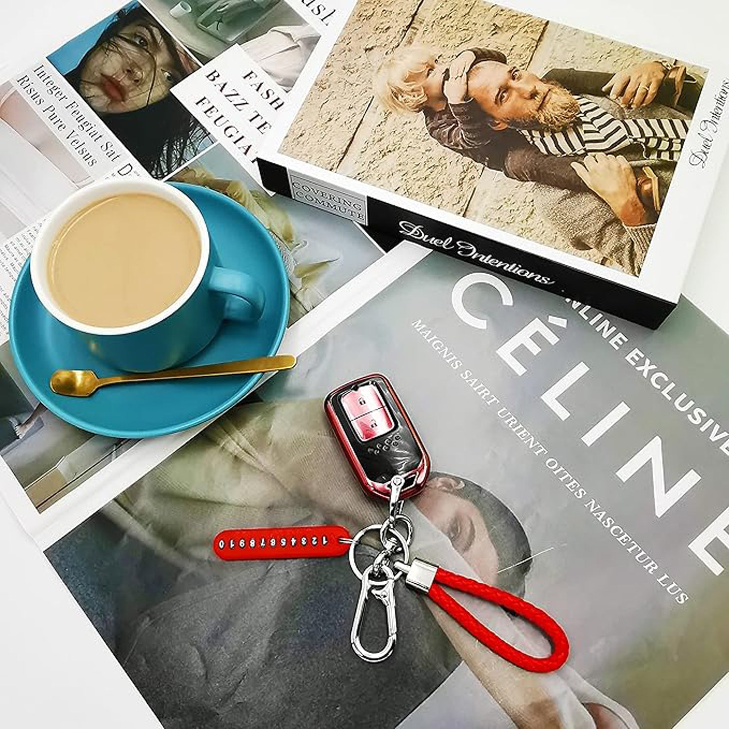 Red braided loop keychain design for durable and stylish use