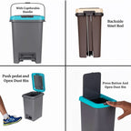 Alternative angle view of the Apex 10L Push N Pedal Plastic Dustbin
