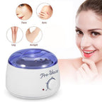 The AuriGlam auto cut-off wax and oil heater ready for use.