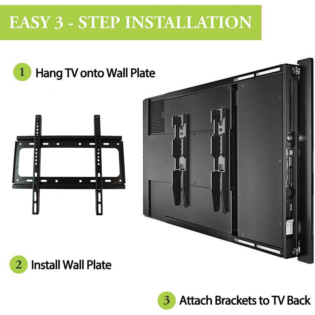 Heavy duty steel TV mounting bracket hardware kit included