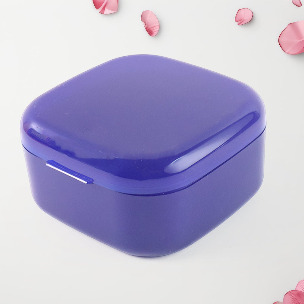 Blue organizer box with lid for small household items