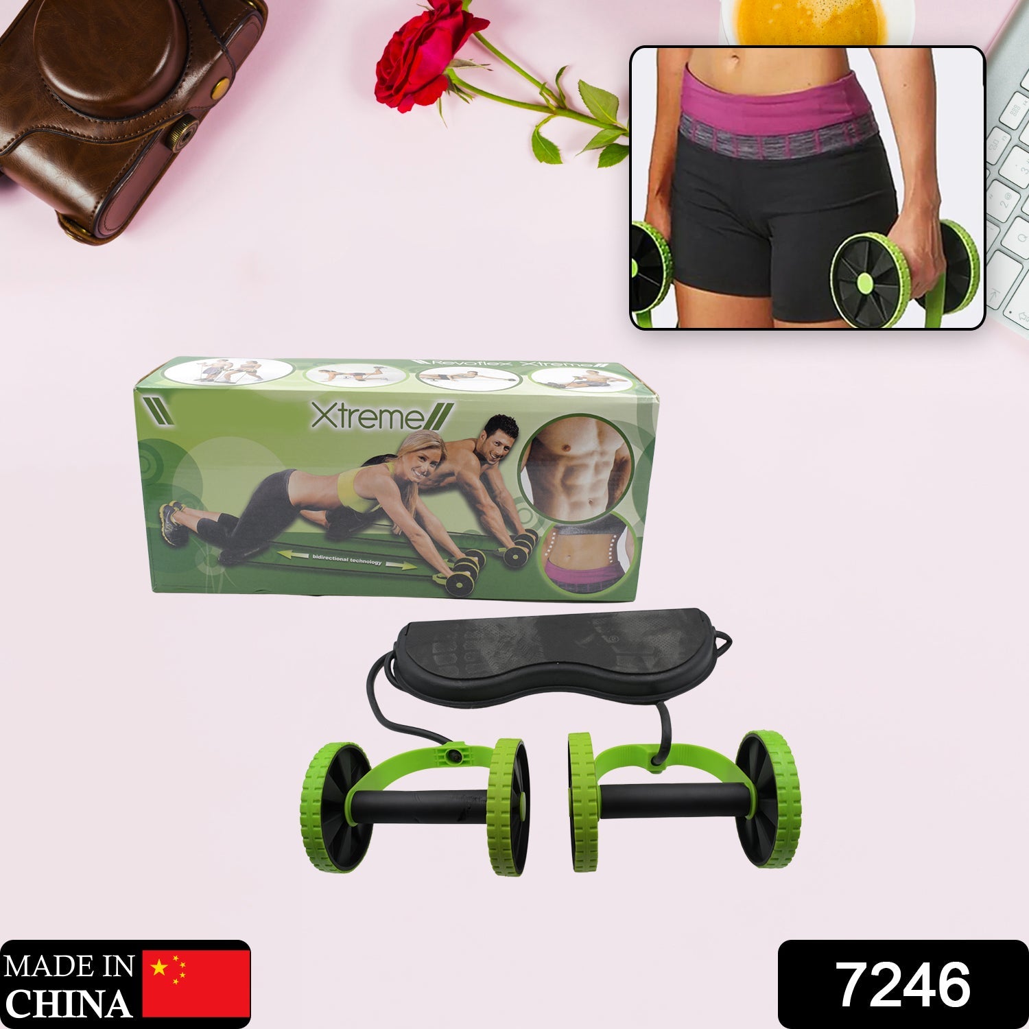 Close-up of the Ab Resistance Exerciser showing resistance tubes and handles.