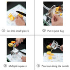 Compact manual fruit press juicer, perfect for any kitchen countertop.