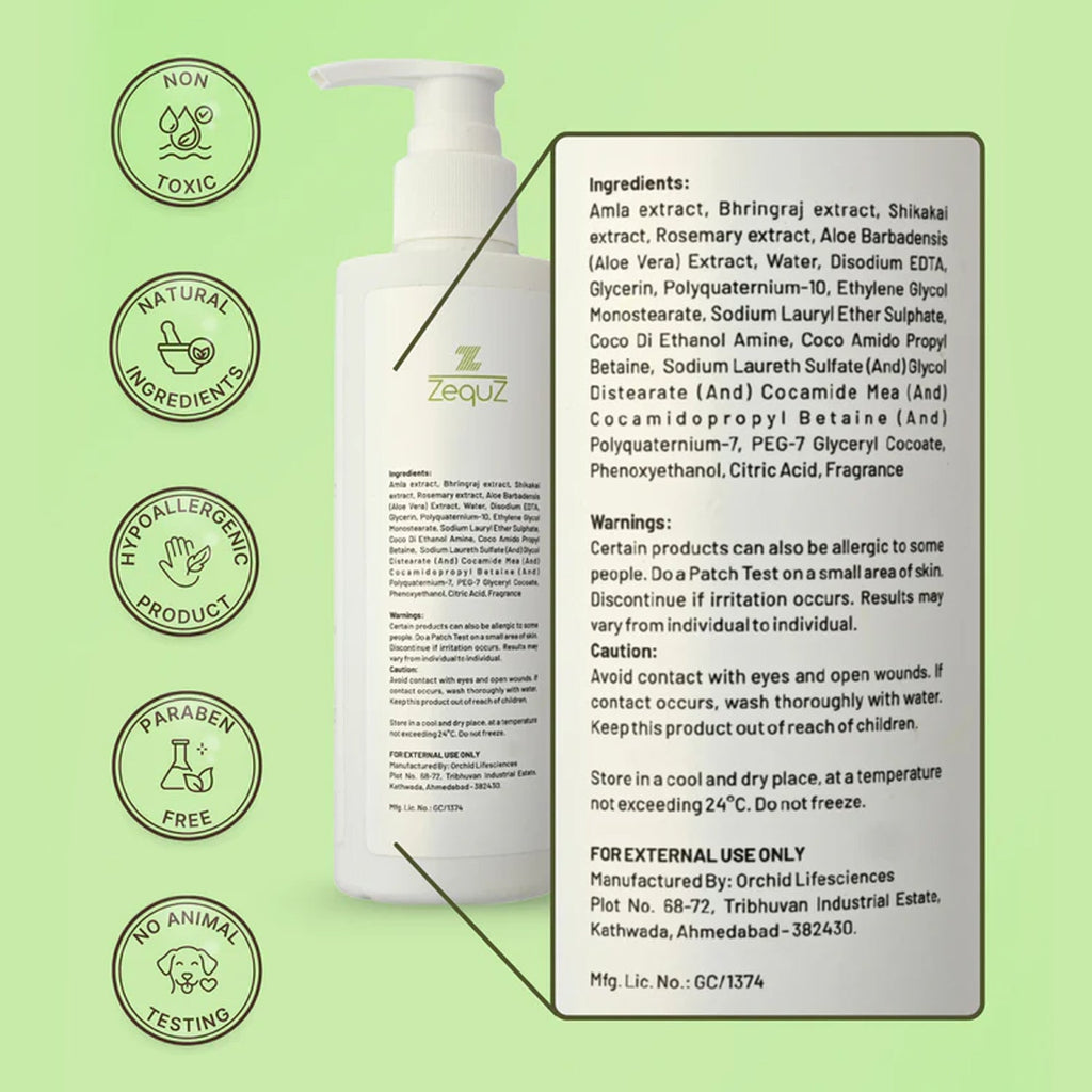 Pouring gentle anti hair fall shampoo from pump bottle