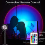 Detailed view of the adjustable head and stable base of the LED sunset lamp.