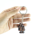 Radha Krishna metal keychain displaying love symbol design