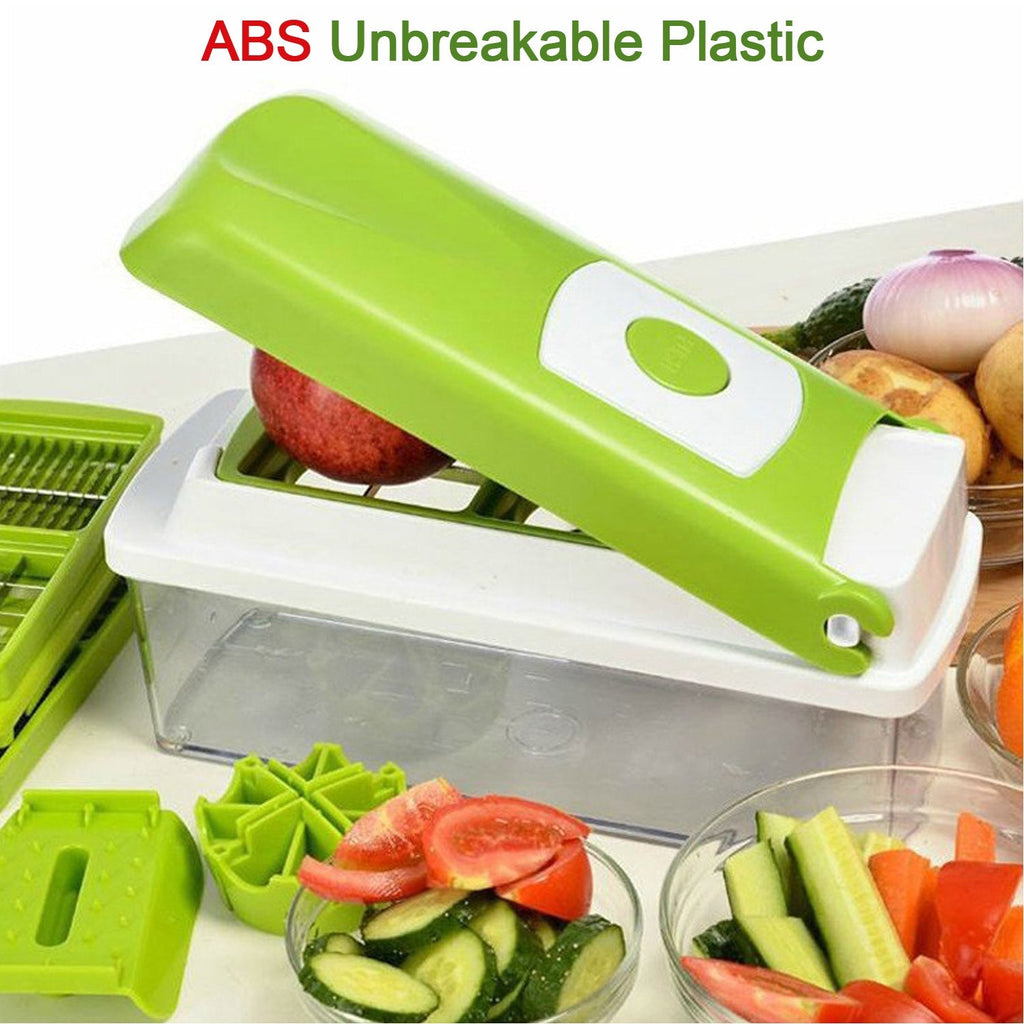 The Manual Vegetable Slicer container with a fresh-keeping lid, ideal for storage.