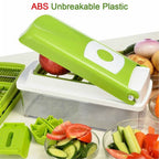 The Manual Vegetable Slicer container with a fresh-keeping lid, ideal for storage.