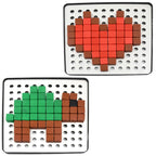 Close-up of the safe, non-toxic plastic pixel cubes for children.