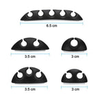 Detailed view of the 10-piece cable organiser clip set, providing solutions for tangled wires.